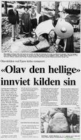 1990: Innvielse av den lille parken ved olavskilden. (Kilde: Grimstad adressetidende 3/7 1990)