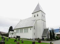 Ålgård kirke, innviet 1917, ark. Stein. Foto: Stig Rune Pedersen (2016)