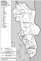 Hedmark - prestegjeld ca. 1647 og kommuner 1998