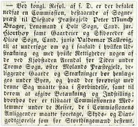1854: Brager oppnevnes som medlem av en kommisjon som skal vurdere grensejusteringer omkring Arendal.