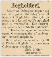 1883: Tilbud om kurs i Risør. (Nedenæs amtstidende 24/2/1883)