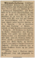 1888: Aftenunderholdning 18/8 i Kristiania sammen med bl.a. søsteren Alma Bosse.