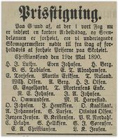 1890: Som en konsekvens av at arbeidsdagen reguleres og forkortes og svennelønnen stiger varsler en rekke skomkaermestere i Kristiansand prisforhøyelse fra 19. mai 1890.