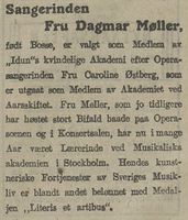 1915: Dagmar Møller velges inn i "Iduns" kvindelige Akademi.
