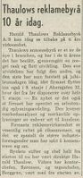 1935: Thaulows reklamebyrå 10 år (Arbeiderbladet 21/5 1935)