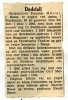 1956: Minneord ved Dagmar Møllers død