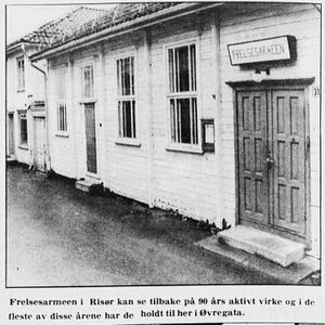 Foto av Frelsesarmeens lokale i Risør i 1979. (Kilde: Aust-Agder blad 16/10/1979)