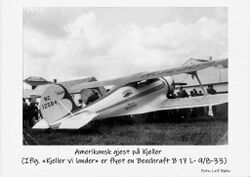 Amerikansk gjest på Kjeller 09.08.1933: Beechcraft B 17 L.