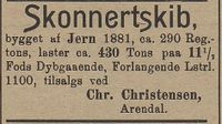 103. Annonse 2 fra Chr. Christenssen i Kysten 7.12. 1905.jpg