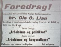 71. Annonse fra Arbeidernes Faglige Landsorganisasjon i Ofotens Tidende 31. mai 1912.JPG