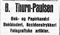47. Annonse fra B. Thurn Paulsen i Folkets Rett 1926.jpg