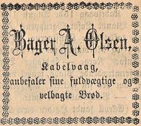 466. Annonse fra Bager A. Olsen i Lofot-Posten 15.08.1885.jpg