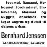 48. Annonse fra Bernh. Jensen i Nord-Trøndelag og Nordenfjeldske Tidende 2. 11. 1922.jpg