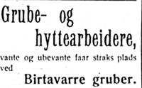 2. Annonse fra Birtavarre gruber i Harstad Tidende 3. juli 1913.jpg