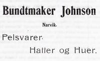 12. Annonse fra Bundtmaker Johnsen i Narvikboka 1912.jpg