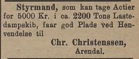 102. Annonse fra Chr. Christenssen i Kysten 7.12. 1905.jpg