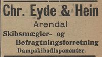 105. Annonse fra Chr. Eyde & Hein i Kysten 18.01.1905.jpg