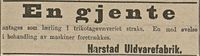 400. Annonse fra Harstad Uldvarefabrik i Lofotposten 14.06. 1919.jpg