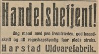 402. Annonse fra Harstad Uldvarefabrik i Lofotposten 29.01. 1920.jpg