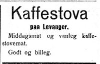 58. Annonse fra Kaffestova, Levanger i Trønderbladet i 1926.jpg