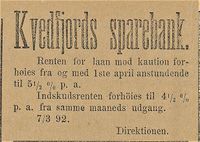 414. Annonse fra Kvedfjords sparebank i Lofotens Tidende 12.03. 1892.jpg