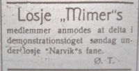 89. Annonse fra Losje Mimer i avisa Fremover lørdag 6. juli 1912.jpg