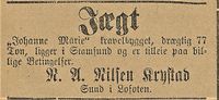 7. Annonse fra N. A. Nilsen Krystad i Lofotens Tidende 12.03. 1892.jpg