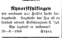 18. Annonse fra Nynorskfylkingen i Indtrøndelagen 20.6.1906.jpg