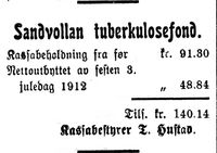 39. Annonse fra Sandvollan tuberkulosefond i Indtrøndelagen 17.1. 1913.jpg