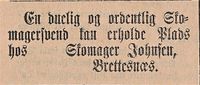 454. Annonse fra Skomager Johnsen i Lofot-Posten 27.07.1885.jpg