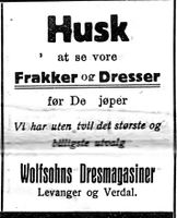 13. Annonse fra Wolfsohns Dresmagasiner i Nord-Trøndelag og Nordenfjeldsk Tidende 2. november 1922.jpg