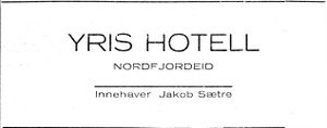 Annonse fra Yris Hotell i Florø og litt fra Sunnfjord.jpg