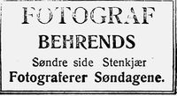 Annonse i Ungskogen 30. mars 1916.