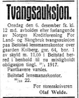 Fra avisa Nord-Trøndelag og Nordenfjeldsk Tidende 2. november 1922