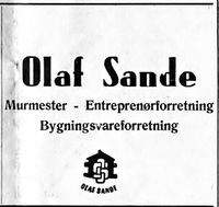 332. Annonse fra murmester Olaf Sande i Bygdenes By 1957.jpg