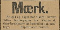 445. Annonse om bortforpaktning av gard i Lofotens Tidende 26. mars 1892.jpg