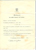 Attest for utført tjeneste ved HM Kongens Garde, 1933.
