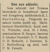 267. Avisklipp om Tromsø lærerskkole i Nordlys 12.09. 1908.jpg