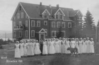 Elever ved husstellkurset sommeren 1915.