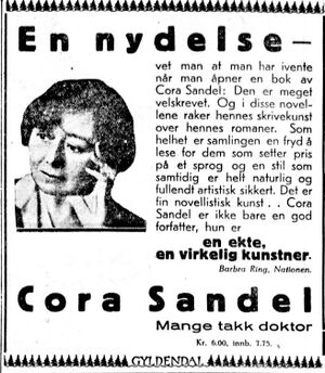 Cora Sandel annonse Aftenposten 1935.jpg