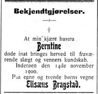 58. Dødsannonse i Indtrøndelagen 16.11. 1900.jpg