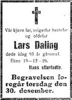 16. Dødsannonse i Trønderbladet 22.12. 1926.jpg