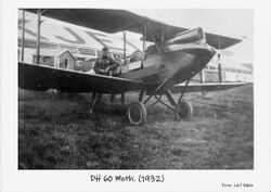 En DH 60 Moth på nært hold.