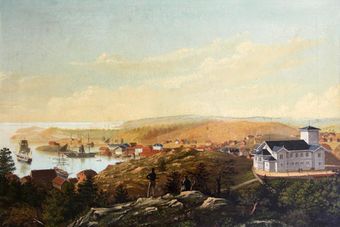 Engene kirke Grimstad Lauritz Hansen 1860.jpg