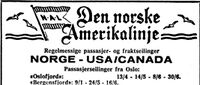 Faksimile fra Aftenposten 1964: annonse for Amerikalinjen. Foto: Stig Rune Pedersen