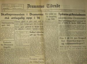 Faksimile Drammens Tidende 9. juli 1945 forsiden.JPG