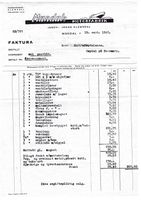 Marnamotoren vart send til fabrikken i Mandal for overhaling og montering av bakstart og kobling. Denne fakturaen viser prisane for eit slikt oppdrag i 1945.