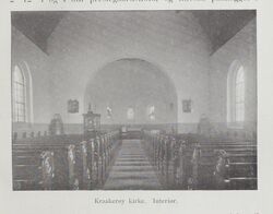 Fra interiøret til Kråkerøy kirke. Foto: Nasjonalbiblioteket (1914).