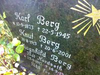 Karl Bergs familiegravsted på kirkegarden i Nordlia. Foto: Jorun Vang (2008)