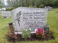 Olav (Olaf) Bekkelund, sønn av Mauritz og Gunda, ble 97 år. Familiegravsted, der også kona Gudrun og dattera Reidun er gravlagt.